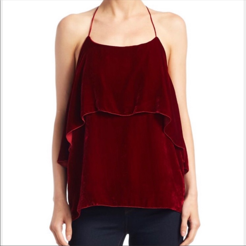 NWT Alice + Olivia Marybeth Layered Velvet Halter